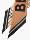 Vintage Check Logo Print Silk Skinny Reversible Scarf Archive Beige - BURBERRY - BALAAN 4