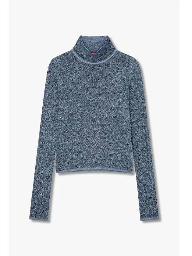 Women s Metallic Easy Turtleneck Knit Blue - DIESEL - BALAAN 1