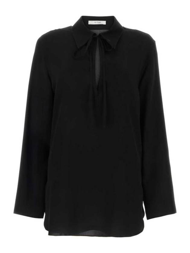 Silk Long Sleeve Shirt Black - THE ROW - BALAAN 2