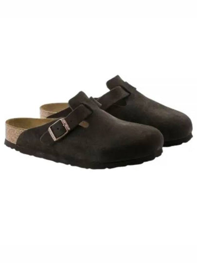 Boston Soft Footbed Suede Regular Wide Slippers Mocha - BIRKENSTOCK - BALAAN 2