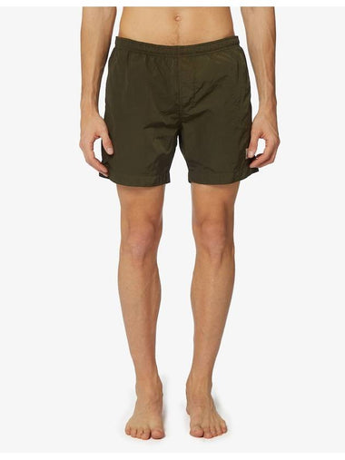 Eco-Chrome R Logo Patch Swim Shorts Green - CP COMPANY - BALAAN 1