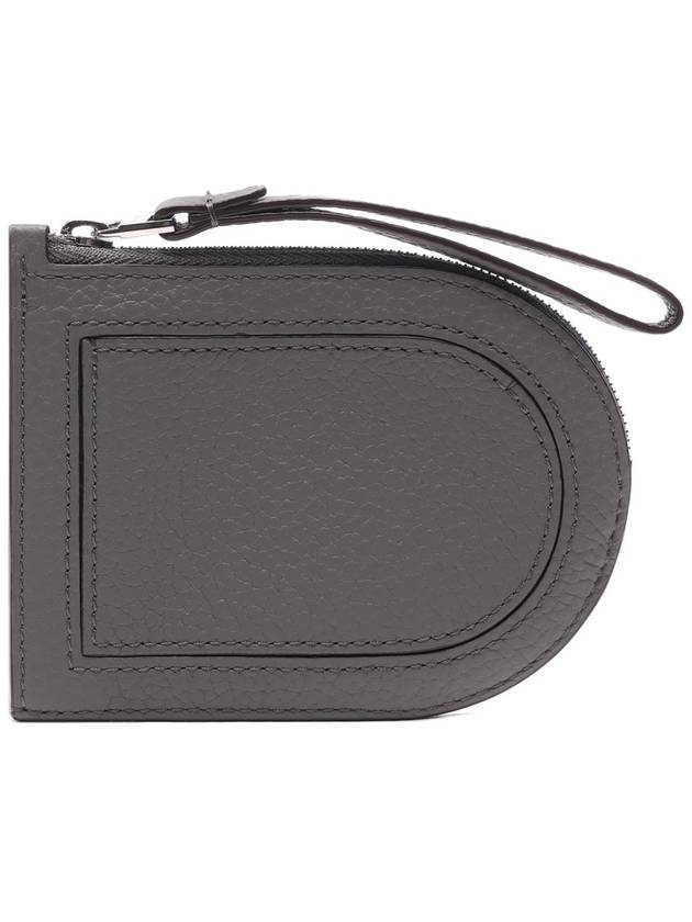 Pin D Taurillon Soft Grain Leather Card Wallet Stone - DELVAUX - BALAAN 3