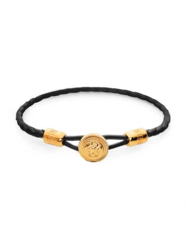 Medusa Biggie Leather Bracelet Black - VERSACE - BALAAN 3