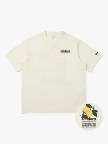 Diadora Positano Lemon Short Sleeve T Shirt IVORY - DIADORA - BALAAN 1