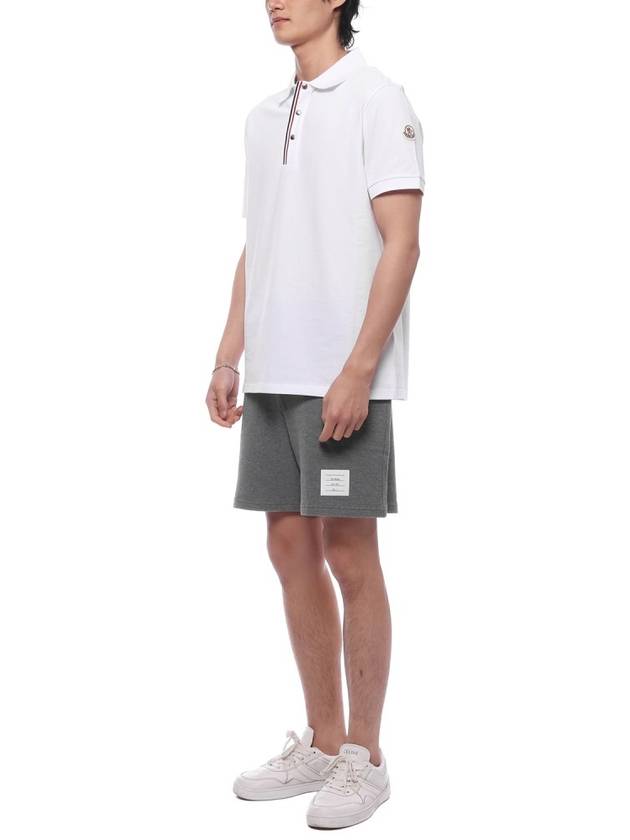 Men's Textured Cotton Shorts Grey - THOM BROWNE - BALAAN 5