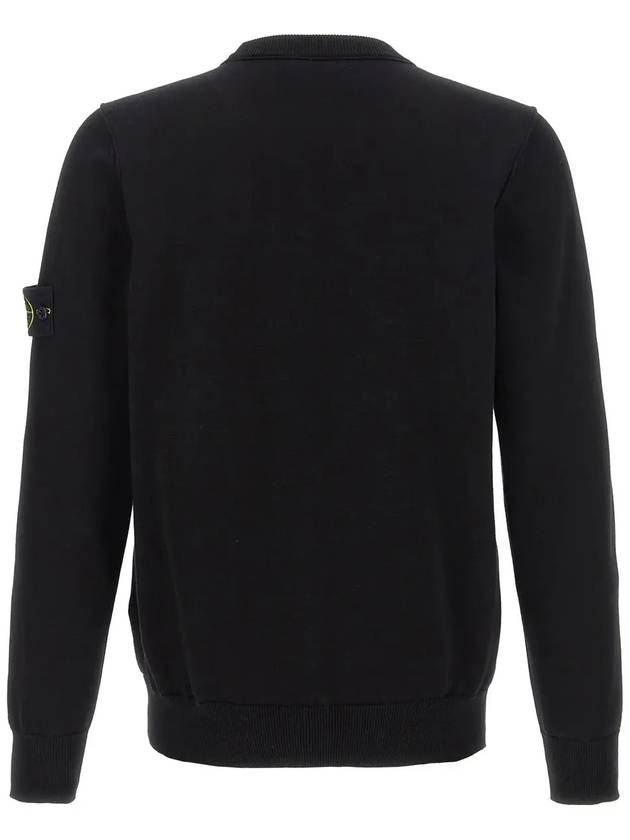 5100053 Soft Organic Cotton Small Roll Details Crewneck Sweatshirt Black - STONE ISLAND - BALAAN 3