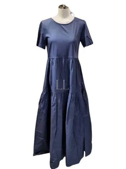 Palmira Short Sleeve Long Dress Navy - MAX MARA - BALAAN 2