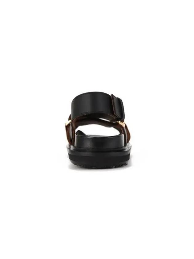 Fussbett Leather Sandals Black Brown - MARNI - BALAAN 6