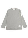 4-Bar Striped Cotton Long Sleeve T-Shirt Light Grey - THOM BROWNE - BALAAN 2