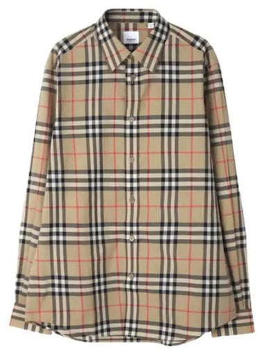 Checked cotton poplin shirt - BURBERRY - BALAAN 1