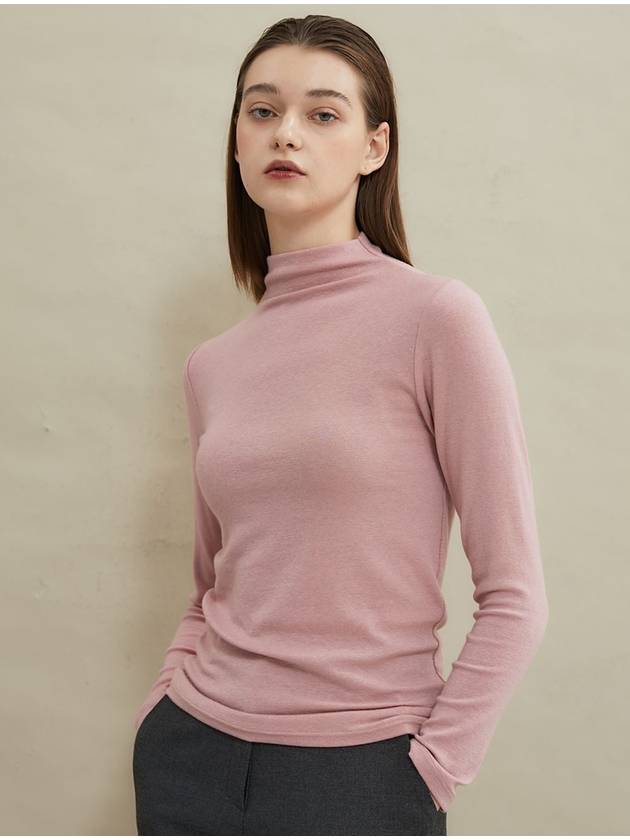 Wool Half Turtleneck Pink - MANAVIS7 - BALAAN 3