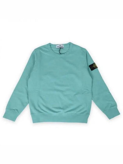 Kids Wappen Patch Crew Neck Sweatshirt Aqua Blue - STONE ISLAND - BALAAN 2