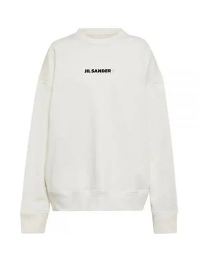 Women's Logo Cotton Sweatshirt Cream - JIL SANDER - BALAAN 2