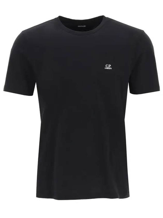 30 1 Jersey Small Logo Short Sleeve T-Shirt Black - CP COMPANY - BALAAN 2