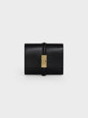 Women's Shiny Calfskin Small Half Wallet Black - CELINE - BALAAN 2