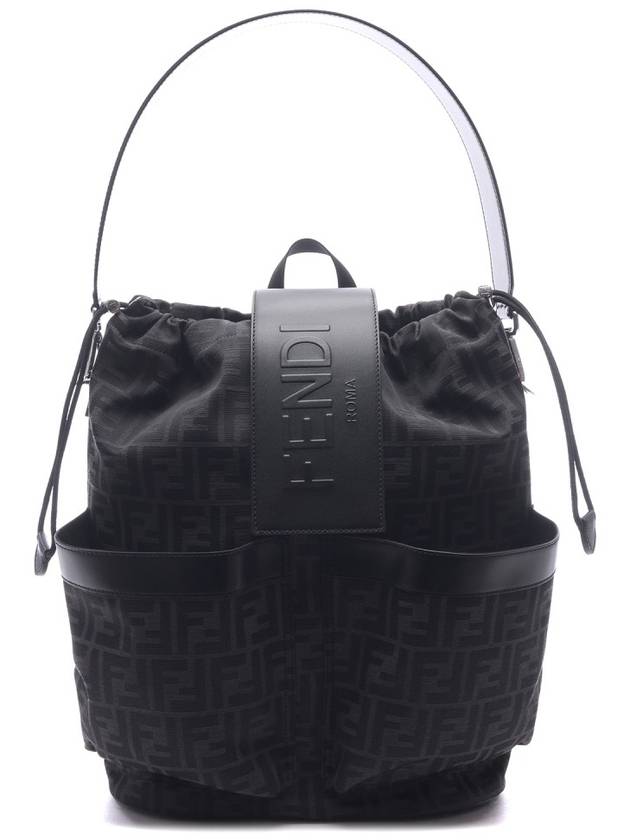 FF Motif Drawstring Backpack Black - FENDI - BALAAN 3