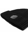 Lens Wappen Wool Beanie Black - CP COMPANY - BALAAN 4