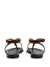 Double G Leather Flat Sandals Black - GUCCI - BALAAN 4