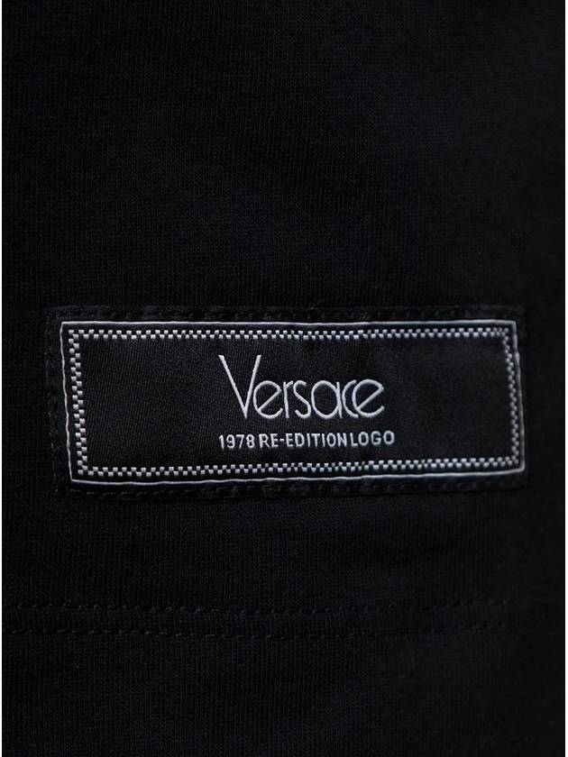 Logo Crewneck Short Sleeve T-Shirt Black - VERSACE - BALAAN 4