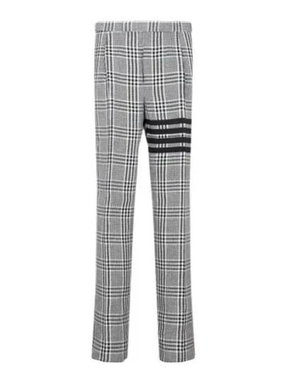 4 Bar Tartan Check Linen Slacks Grey - THOM BROWNE - BALAAN 2