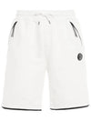 Diagonal Fleece Lens Training Half Shorts White - CP COMPANY - BALAAN.