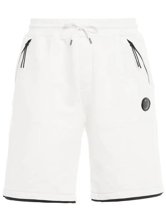 Diagonal Fleece Lens Training Half Shorts White - CP COMPANY - BALAAN 2