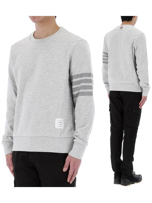 Classic Loopback Terry Tonal 4-Bar Relaxed Fit Crewneck Sweatshirt Pale Grey - THOM BROWNE - BALAAN 2