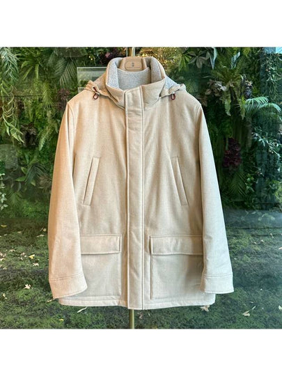 Cashmere Hooded Jacket Beige - BRUNELLO CUCINELLI - BALAAN 2