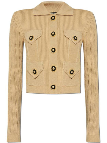 Balmain Cardigan With Pockets, Women's, Beige - BALMAIN - BALAAN 1