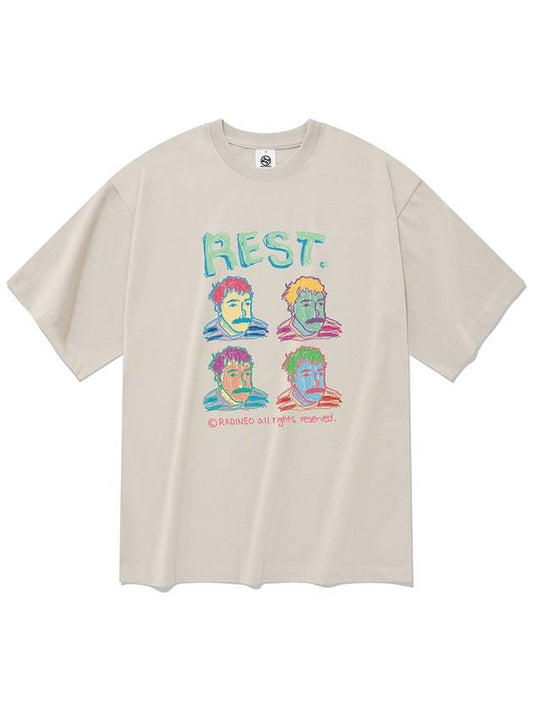 Rest Short Sleeve T Shirt Beige - RADINEO - BALAAN 1