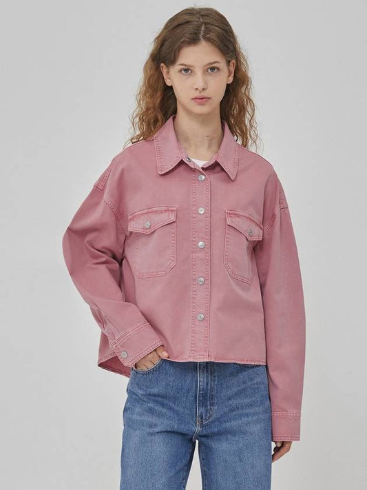 Denim overfit two pocket jacket pink - RYUL+WAI: - BALAAN 1