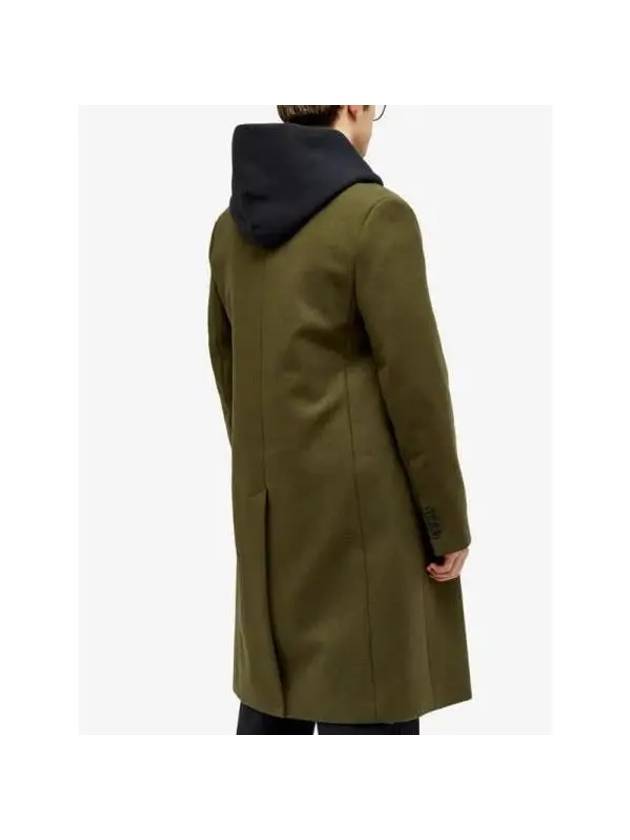 Acne Studios Single breasted wool blend coat B90724 GREEN MELANGE - ACNE STUDIOS - BALAAN 3