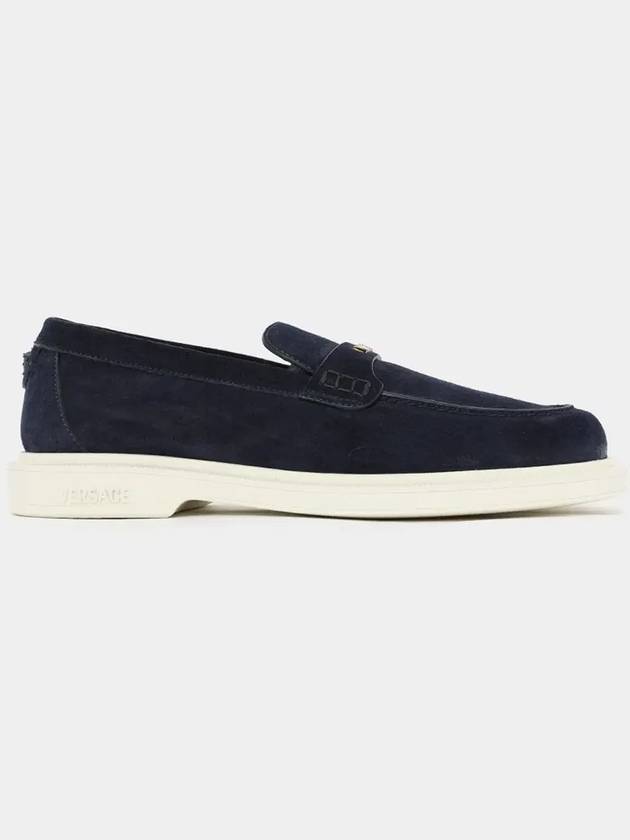 Giuliano Suede Loafers Blue - VERSACE - BALAAN 4