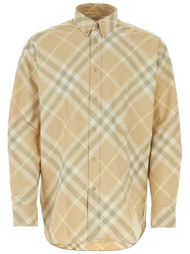 Check Cotton Long Sleeve Shirt Beige - BURBERRY - BALAAN 2