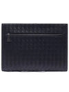 Intrecciato Zipper Around Clutch Bag Dark Navy - BOTTEGA VENETA - BALAAN 2