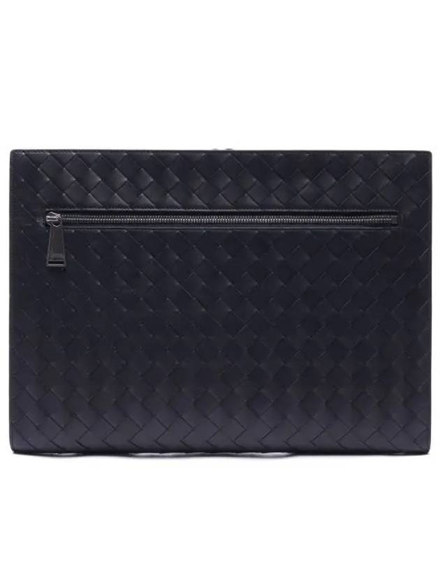 Intrecciato Zipper Around Clutch Bag Dark Navy - BOTTEGA VENETA - BALAAN 2