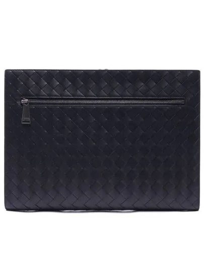 Intrecciato Zipper Around Clutch Bag Dark Navy - BOTTEGA VENETA - BALAAN 2