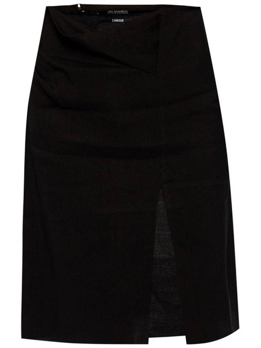 Jacquemus Women's Black Slit Skirt 211SK06 211 - JACQUEMUS - BALAAN 1