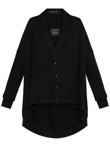 Yohji Yamamoto Cotton Cardigan, Women's, Black - YOHJI YAMAMOTO - BALAAN 1