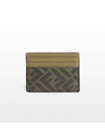 Fendi FF logo black brown card wallet 7M0164 - FENDI - BALAAN 1