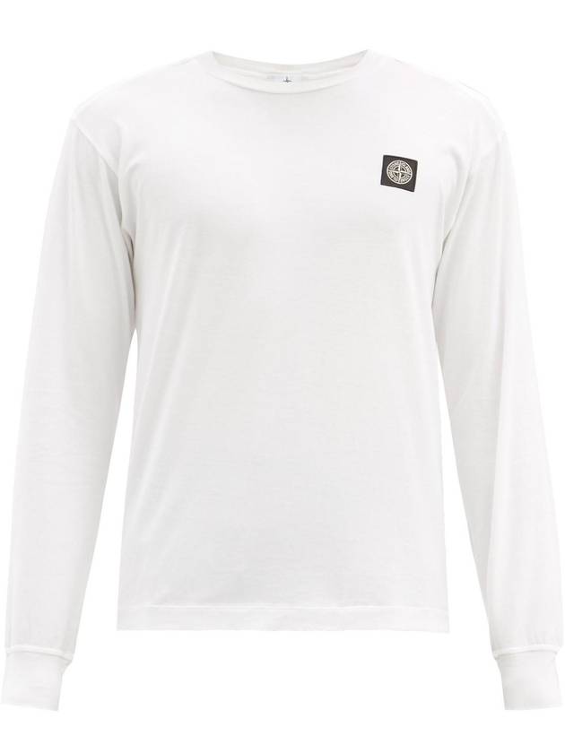 Stone Island Logo Patch Long Sleeve Cotton T Shirt 761522713 - STONE ISLAND - BALAAN 1