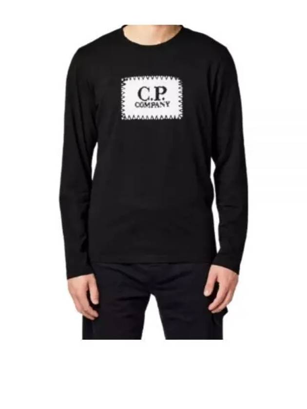 Logo Printed Cotton Long Sleeve T-Shirt Black - CP COMPANY - BALAAN 2