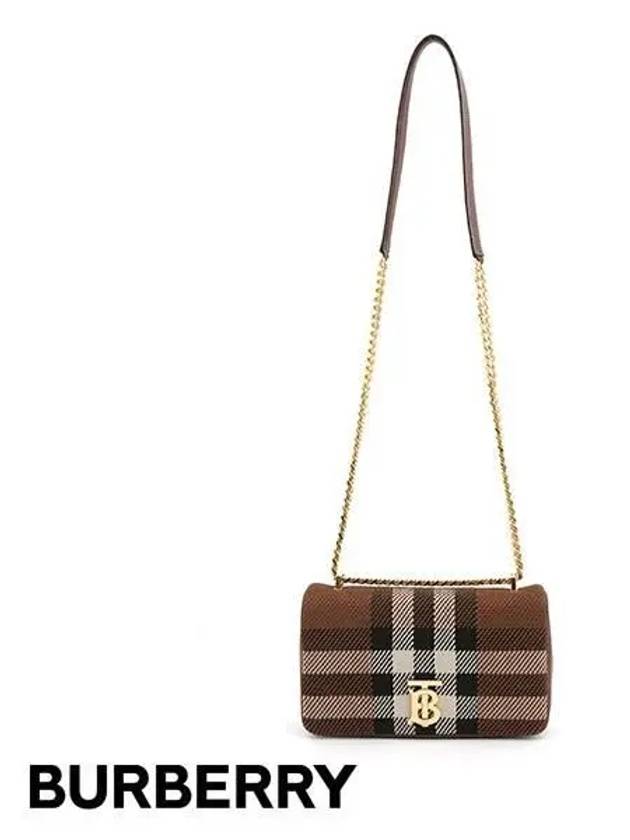 Lola Knit Check Cross Bag Dark Birch Brown - BURBERRY - BALAAN 5