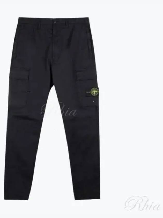 Compass Badge Gabardine Cargo Straight Pants Black - STONE ISLAND - BALAAN 2