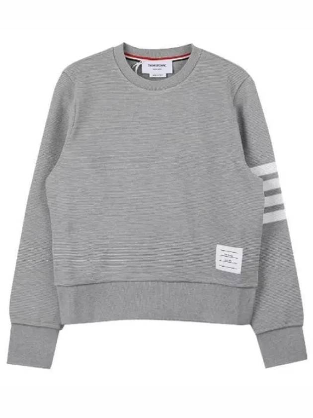 Ottoman Rib 4-Bar Crew Neck Sweatshirt Grey - THOM BROWNE - BALAAN 2