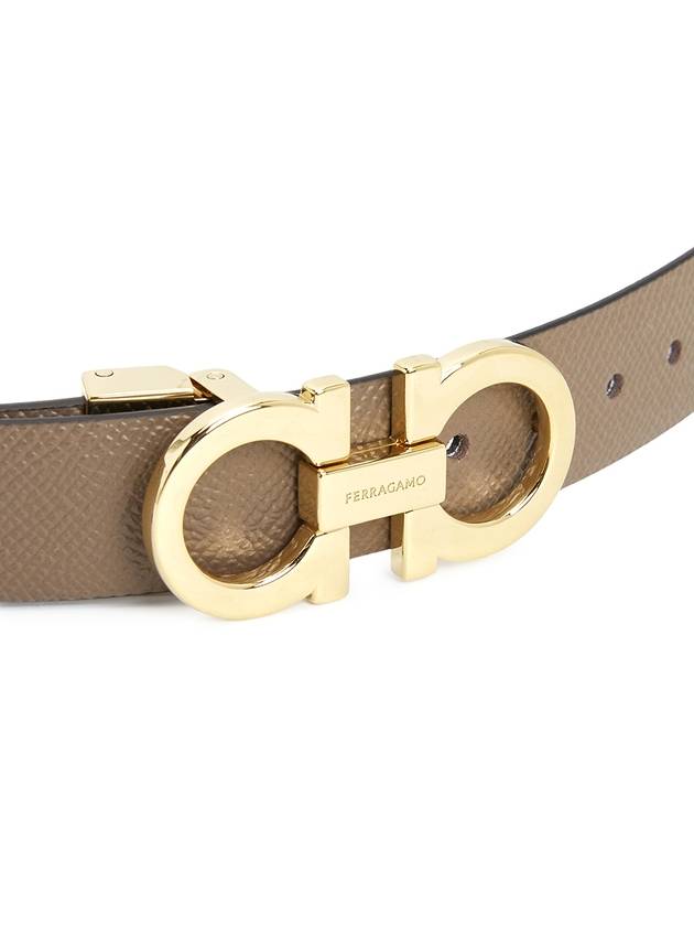 Reversible Gancini Leather Belt Black Caraway Seed - SALVATORE FERRAGAMO - BALAAN 7