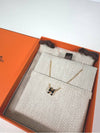 Pop H Pendant Mini Ache Necklace Black Yellow Gold - HERMES - BALAAN 3