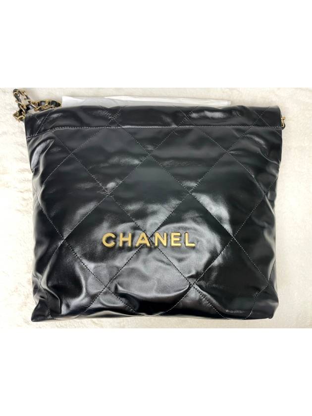 Shiny Calfskin 22 Small Shoulder Bag Black - CHANEL - BALAAN 3