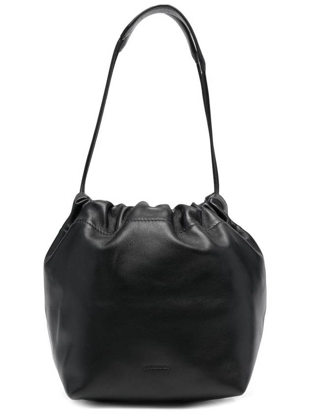 Drawstring Nappa Bucket Bag Black - JIL SANDER - BALAAN 2