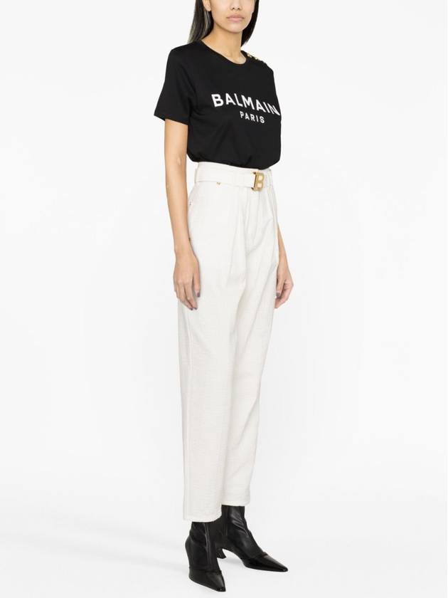 Logo Crew Neck Short Sleeve T-Shirt Black - BALMAIN - BALAAN 4